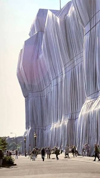 Reichstag envuelto en tela, Berlín, obra de Christo y Jeanne-Claude